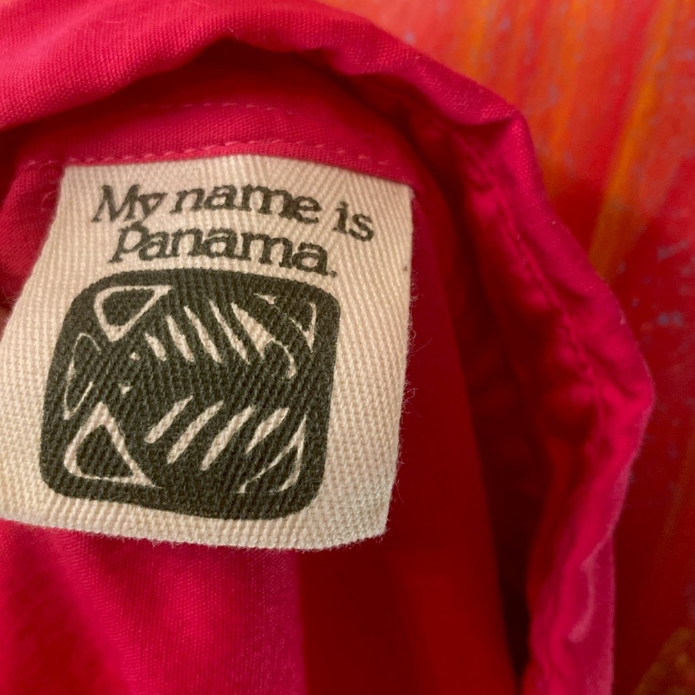 VINTAGE MY NAME IS PANAMA Buttoned Down Fun Rad Retro Vacation Beach Top - Picture 12 of 16
